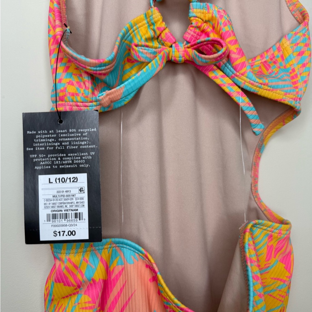 NWT Girls One-Piece Swimsuit – Tropical Print 🌴🌈 - Picture 4 of 5